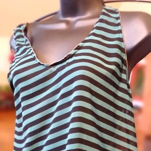 See through sheer vibrant royal green shirt with a beading hem